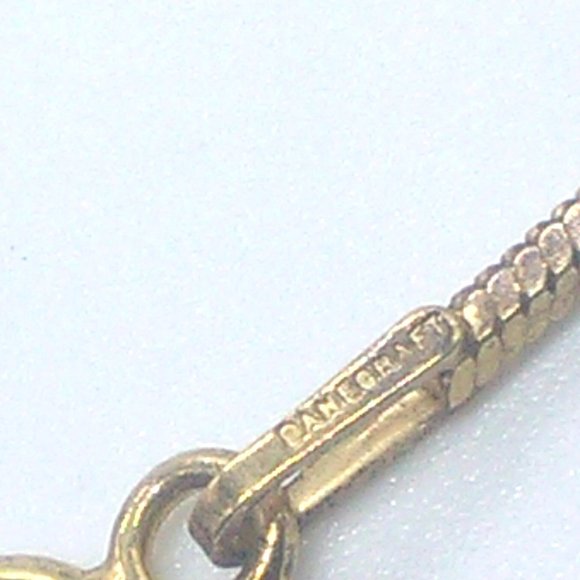 Vintage DANECRAFT 16" Gold Sterling Silver Flat Snake Chain Necklace Italy Signe - Picture 6 of 7